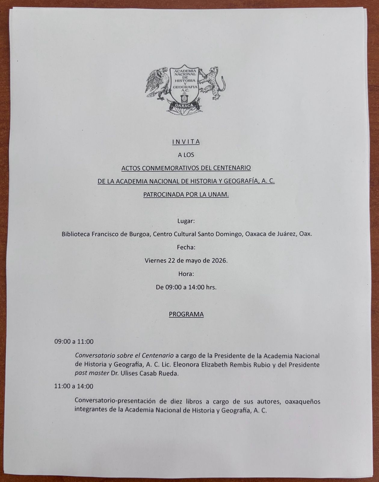 LA ACADEMIA NACIONAL DE HISTORIA Y GEOGRAFÍA, A.C., REÚNE A ESPECIALISTAS EN LA BIBLIOTECA BURGOA DE OAXACA